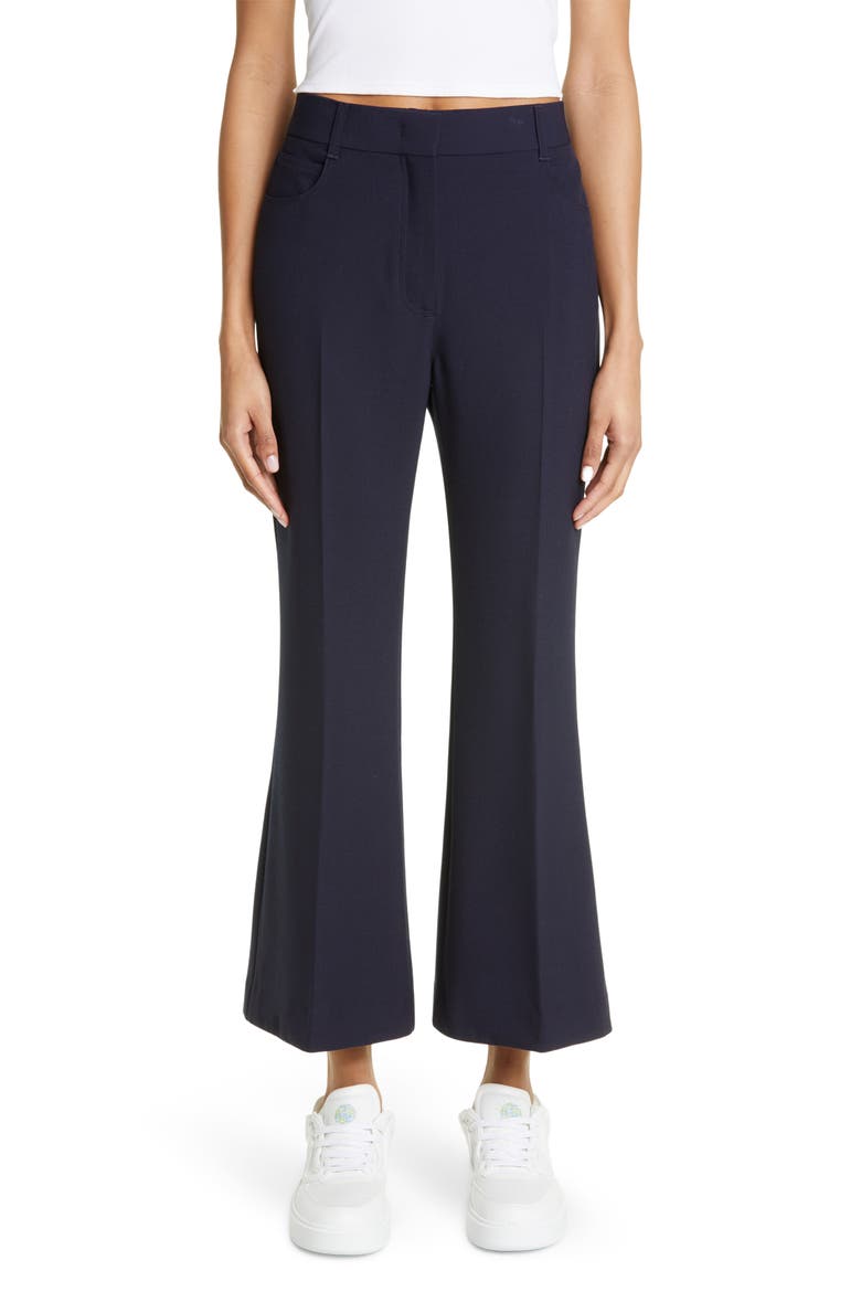 Twill Crop Flare Trousers, Main, color, 4101 - INK