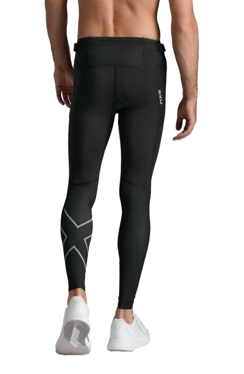 2XU Aero Mesh Compression Tights, Alternate, color, Black/Silver Reflective
