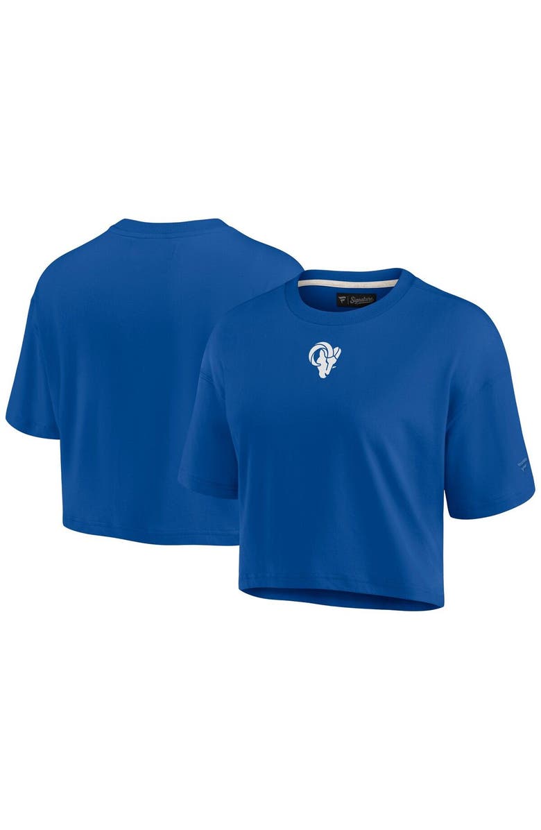 Fanatics Signature Women's Fanatics Signature Royal Los Angeles Rams Elements Super Soft Boxy Cropped T-Shirt, Alternate, color, Royal