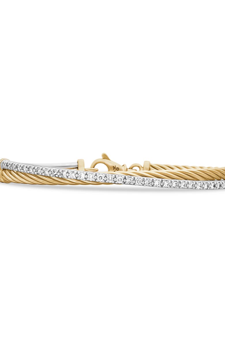 David Yurman 'Crossover' Bracelet with Diamonds in Gold, Alternate, color, 