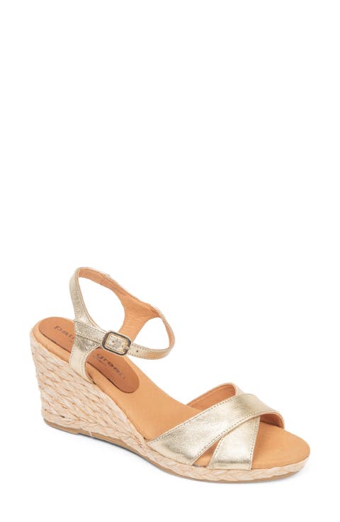 Roma Crisscross Ankle Strap Espadrille Wedge Sandal (Women)
