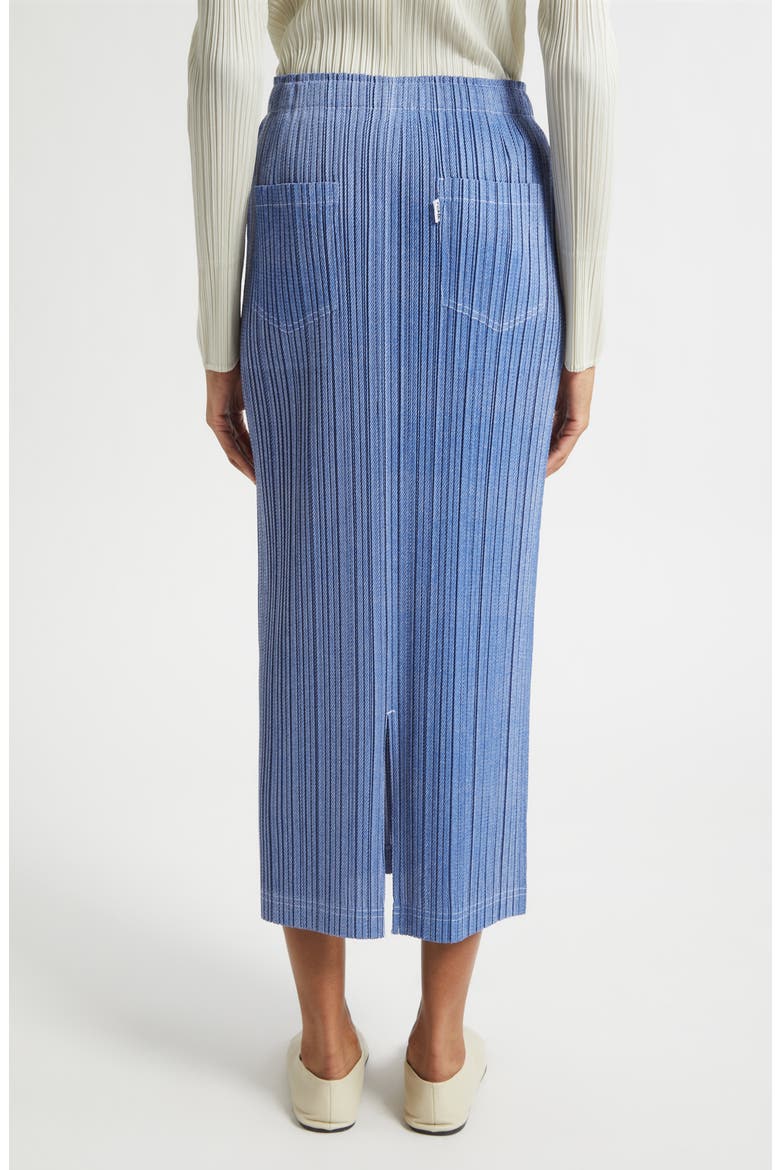 Trompe l'Oeil Pleated Midi Skirt, Alternate, color, BLUE