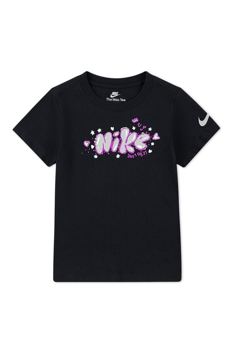 Kids' Essential Cotton Graphic T-Shirt, Main, color, BLACK