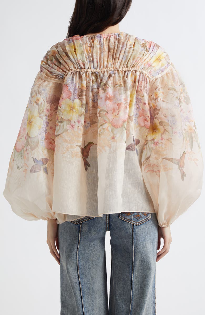 Zimmermann Tropical Floral Linen & Silk Shirt, Alternate, color,