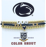 Color Shout Penn State Love My College Bracelet Stack