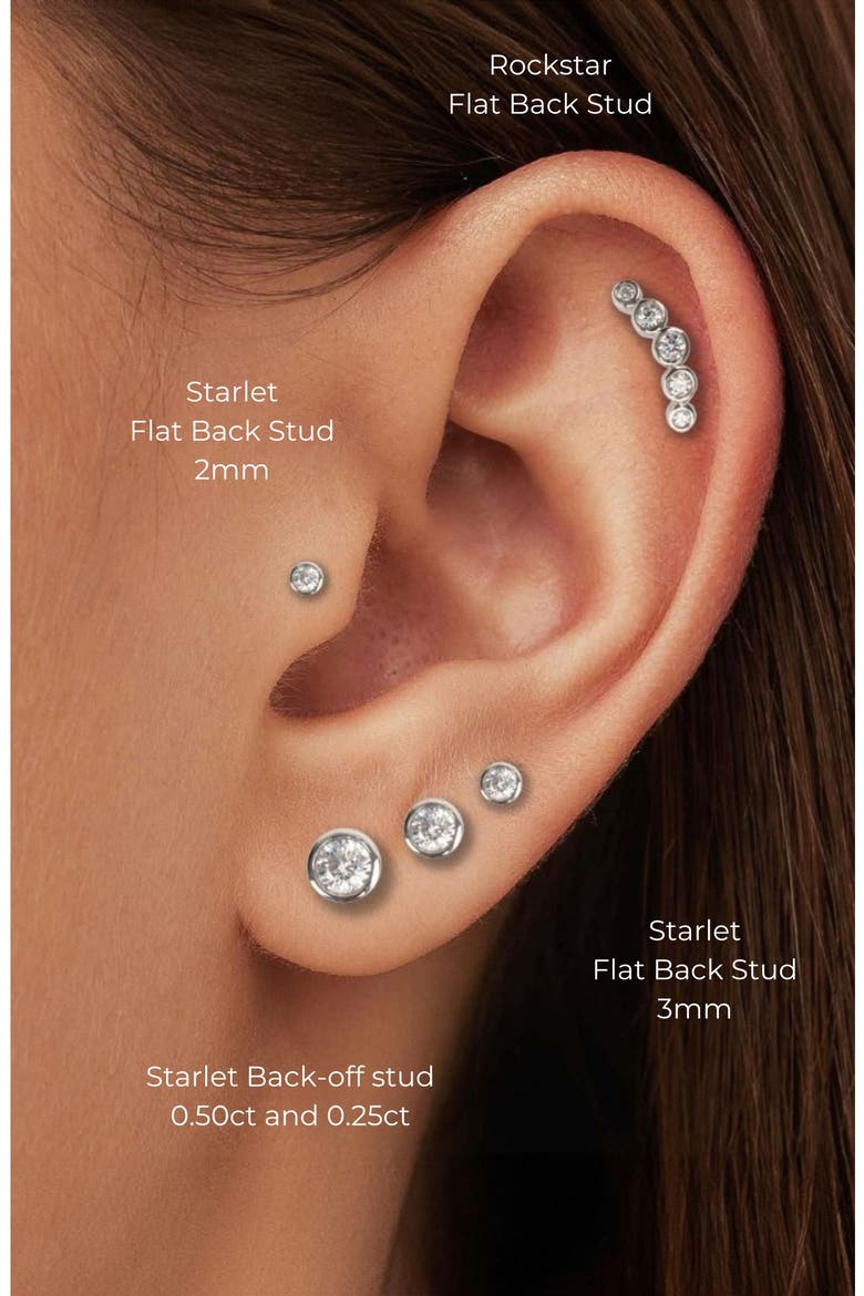 Rockstar Flat Back Stud, Alternate, color, White Gold