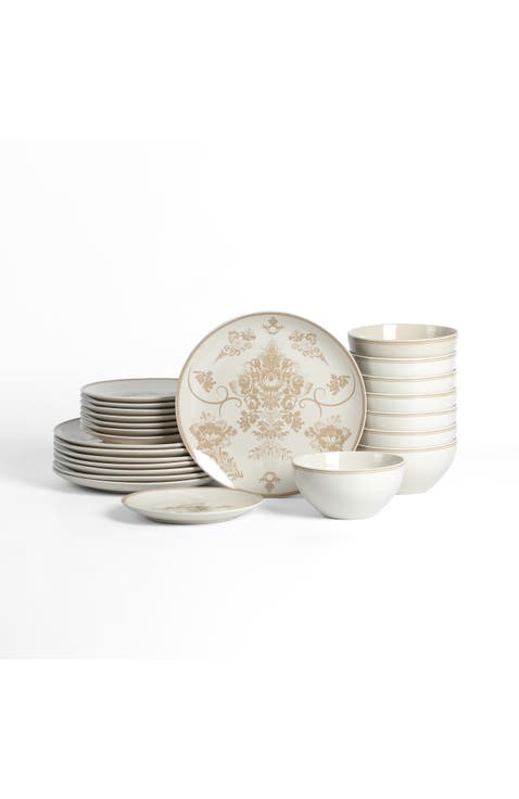 Opal Stoneware 24-Piece Dinnerware Set