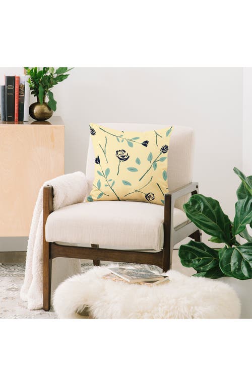 Deny Designs Dark Forest Roses Accent Pillow In Green