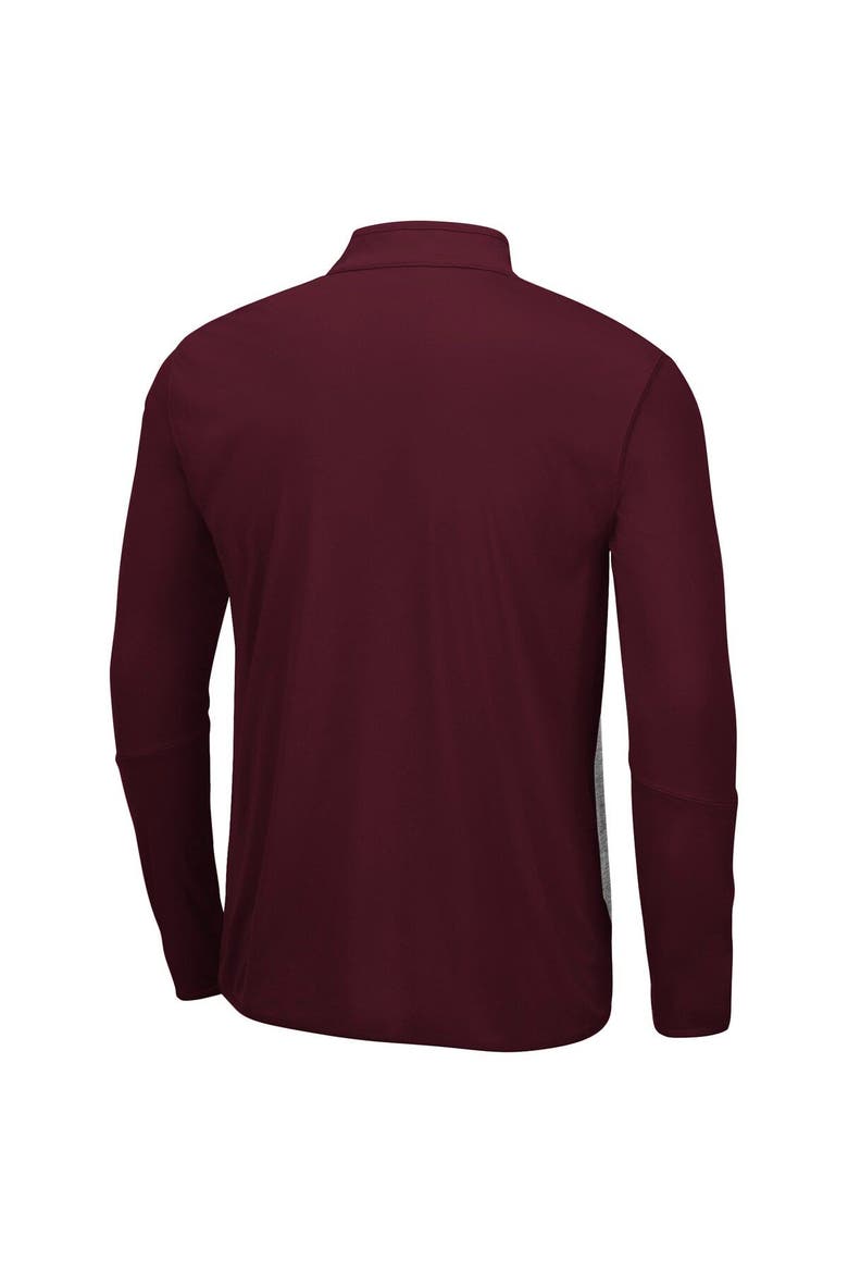 Men's Colosseum Heathered Gray/Maroon Virginia Tech Hokies Prospect Quarter-Zip Jacket, Alternate, color, Heather Gray