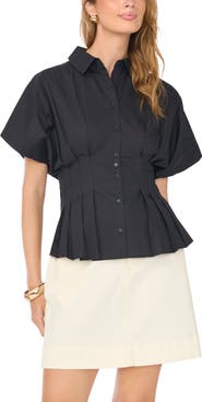 Vince Camuto Pleat Waist Dolman Shirt