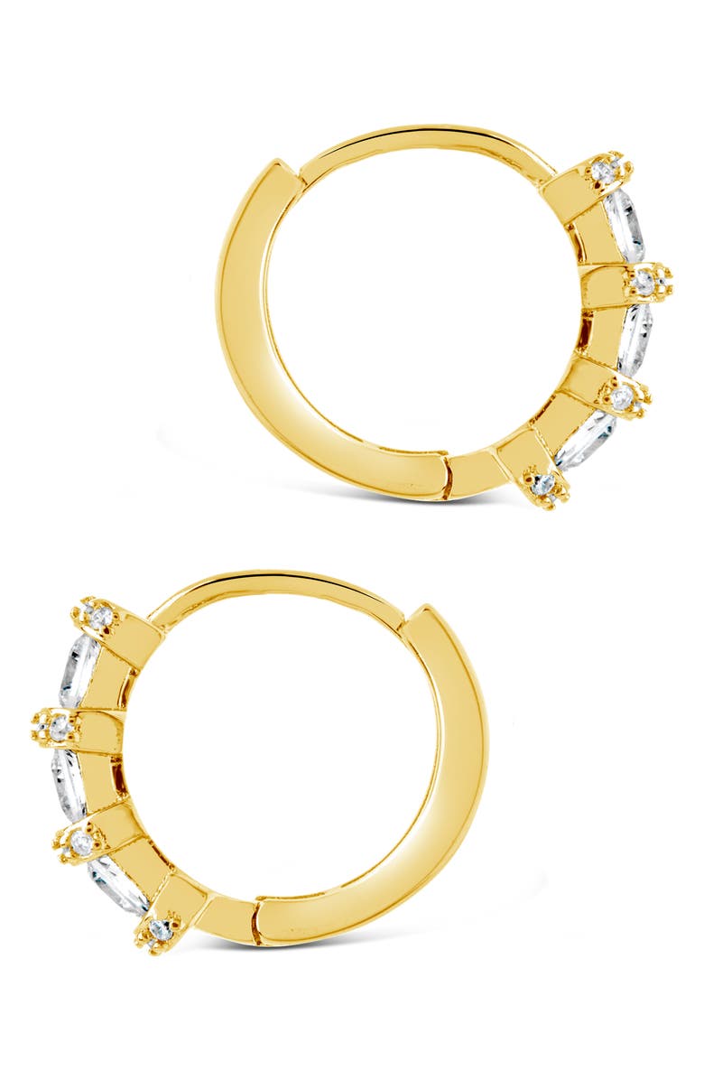 Sterling Forever Iskara CZ Huggie Hoop Earrings, Alternate, color, Gold