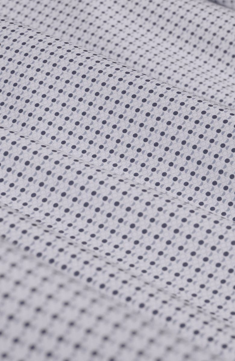 Bugatchi James OoohCotton<sup>®</sup> Geo Print Button-Up Shirt, Alternate, color, White