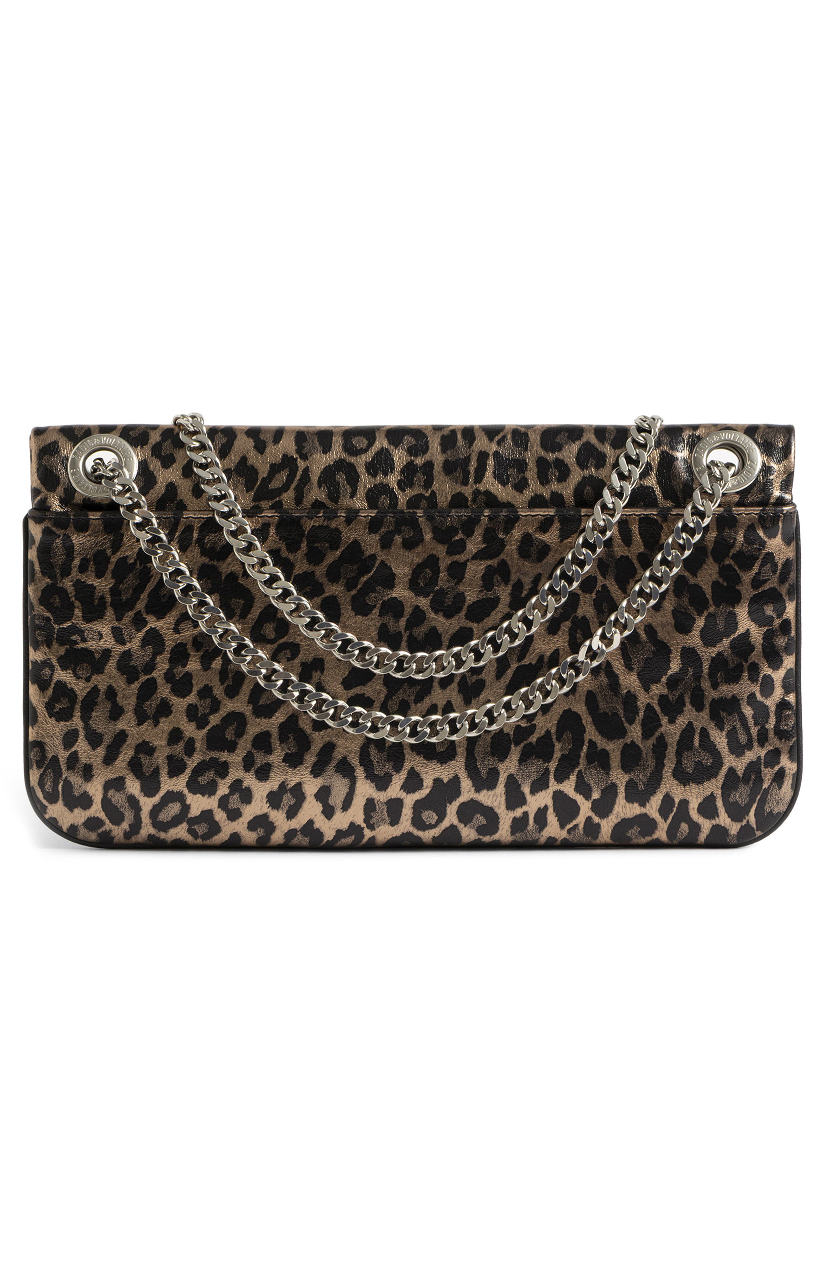 Zadig 
Voltaire Rock II Metallic Leather Shoulder Bag, Alternate, color, Silver