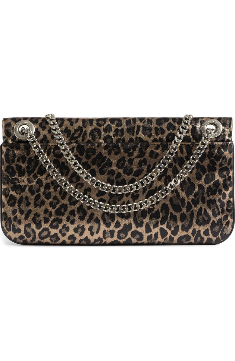 Zadig & Voltaire Rock II Metallic Leather Shoulder Bag, Alternate, color, Silver