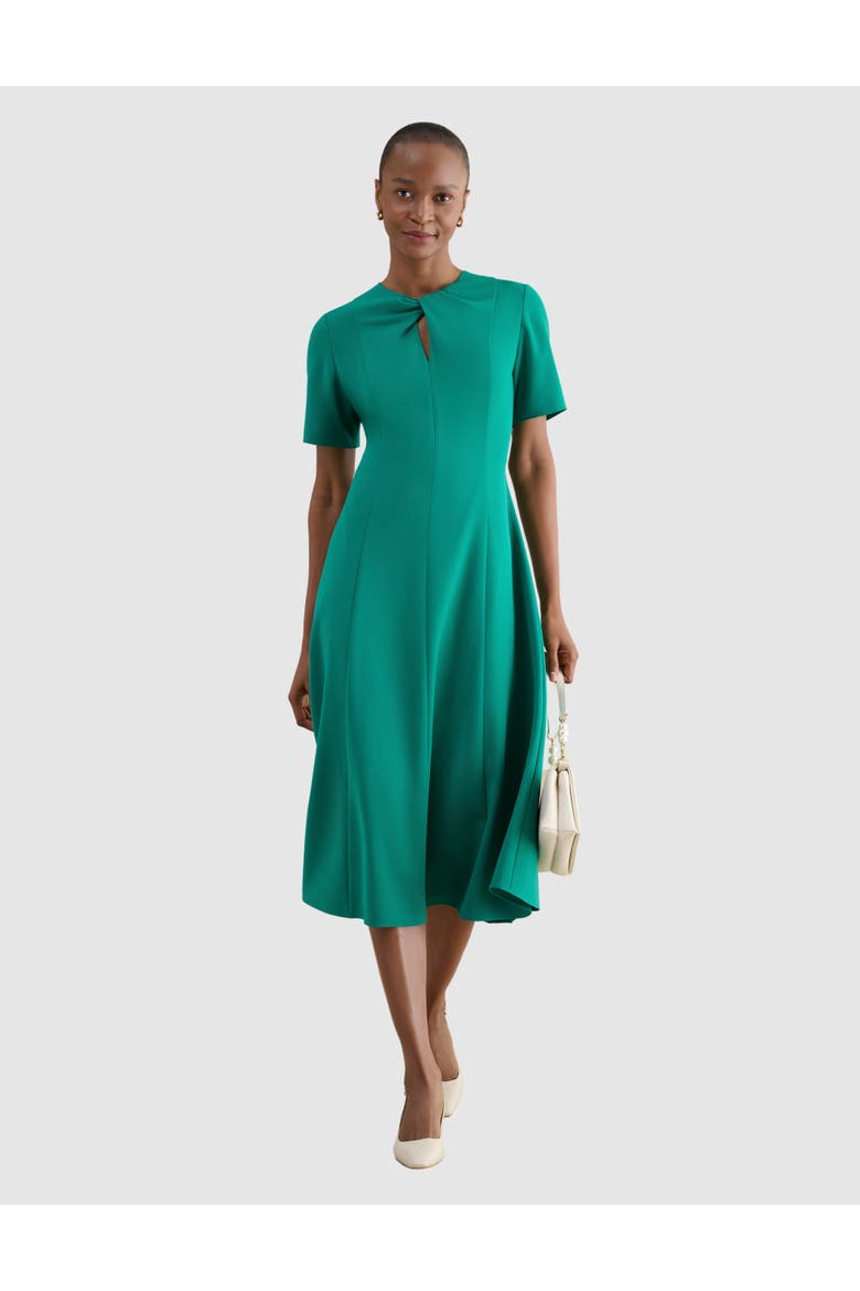 Ariela Twist Detail Midi Dress, Main, color, Meadowgreen