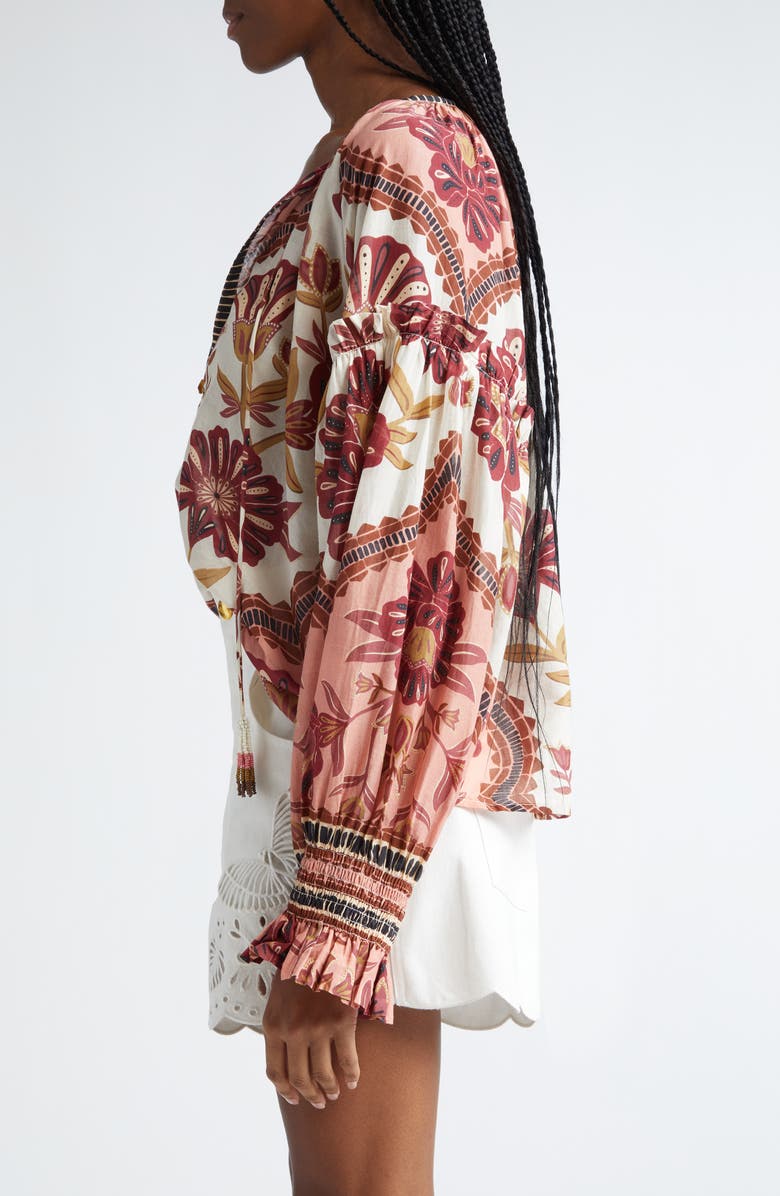FARM Rio Riad Floral Cotton Top, Alternate, color, 