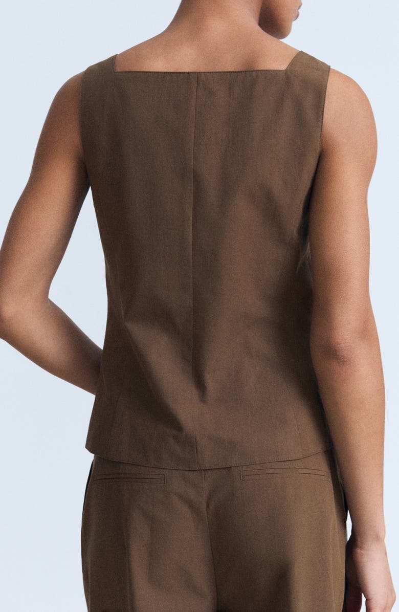 MANGO Cotton Vest, Alternate, color, Brown