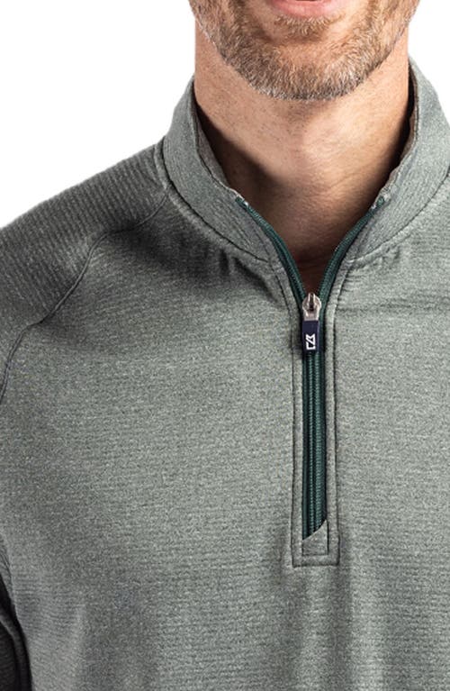 Cutter & Buck Peshastin Fleece Half Zip Pullover In Hunter Heather