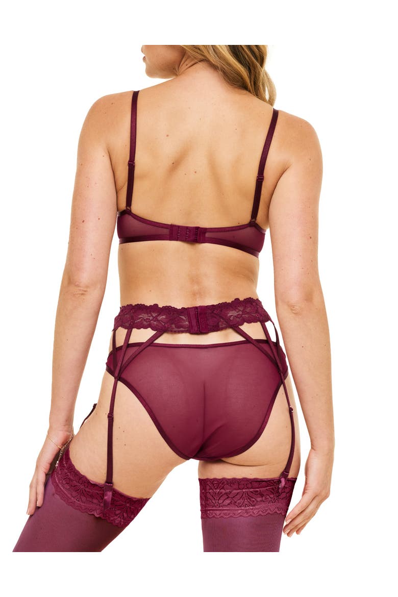 Lacie Garter Belt Lingerie, Alternate, color, Dark purple