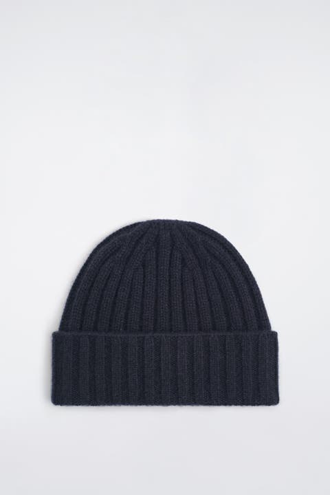 Chunky Ribbed Cashmere Beanie