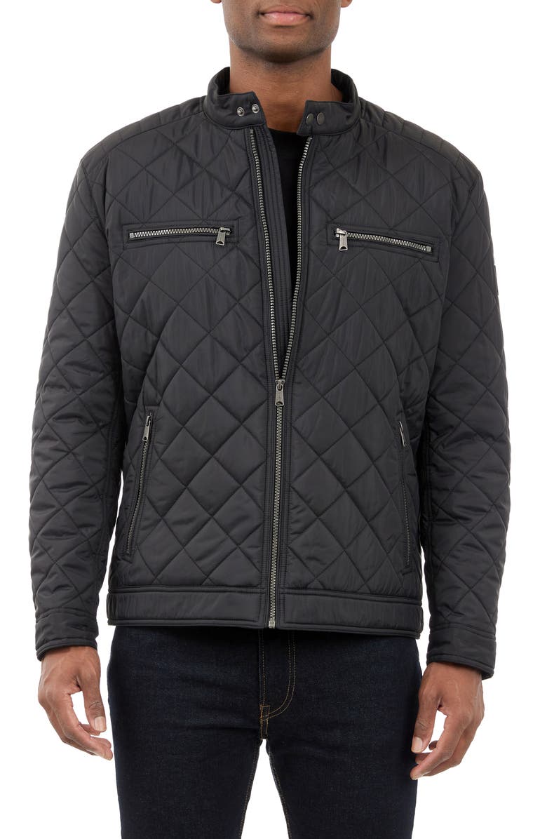 Lucky Brand Benedict Quilt Moto Jacket, Main, color, 