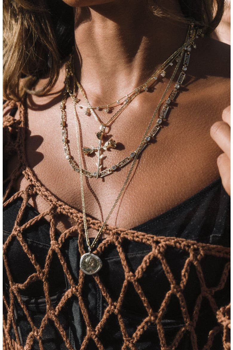 Rosa Sacra Pendant Necklace, Alternate, color, GOLD