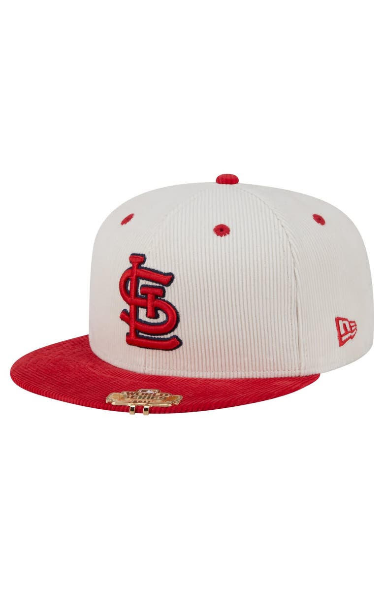 New Era Men's New Era Cream/Red St. Louis Cardinals Two-Tone Corduroy 59FIFTY Fitted Hat, Alternate, color, Cream