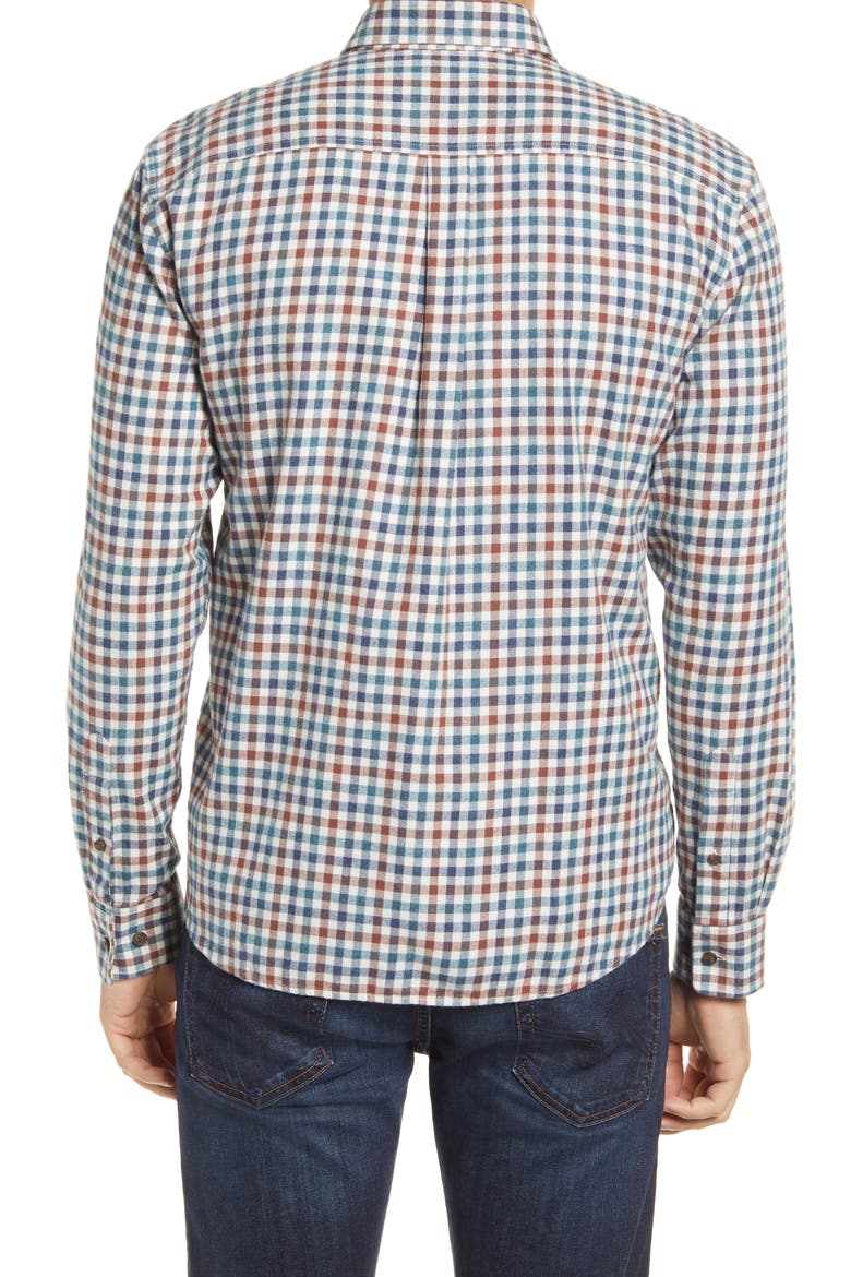 Hangin' Out Partee Check Flannel Button-Up Shirt, Alternate, color, MARINER