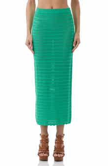AFRM Dorota Open Stitch Maxi Skirt