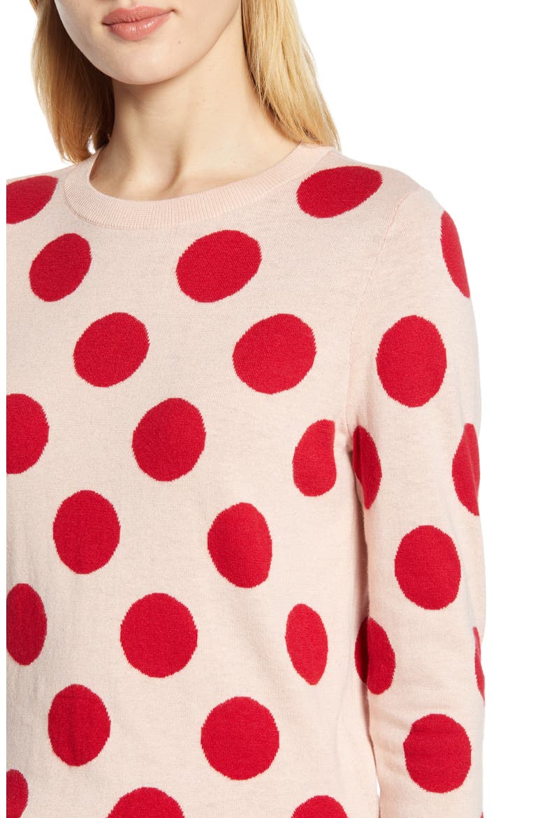 x Atlantic-Pacific Polka Dot Sweater (Nordstrom Exclusive), Alternate, color, PINK- RED LE DOT