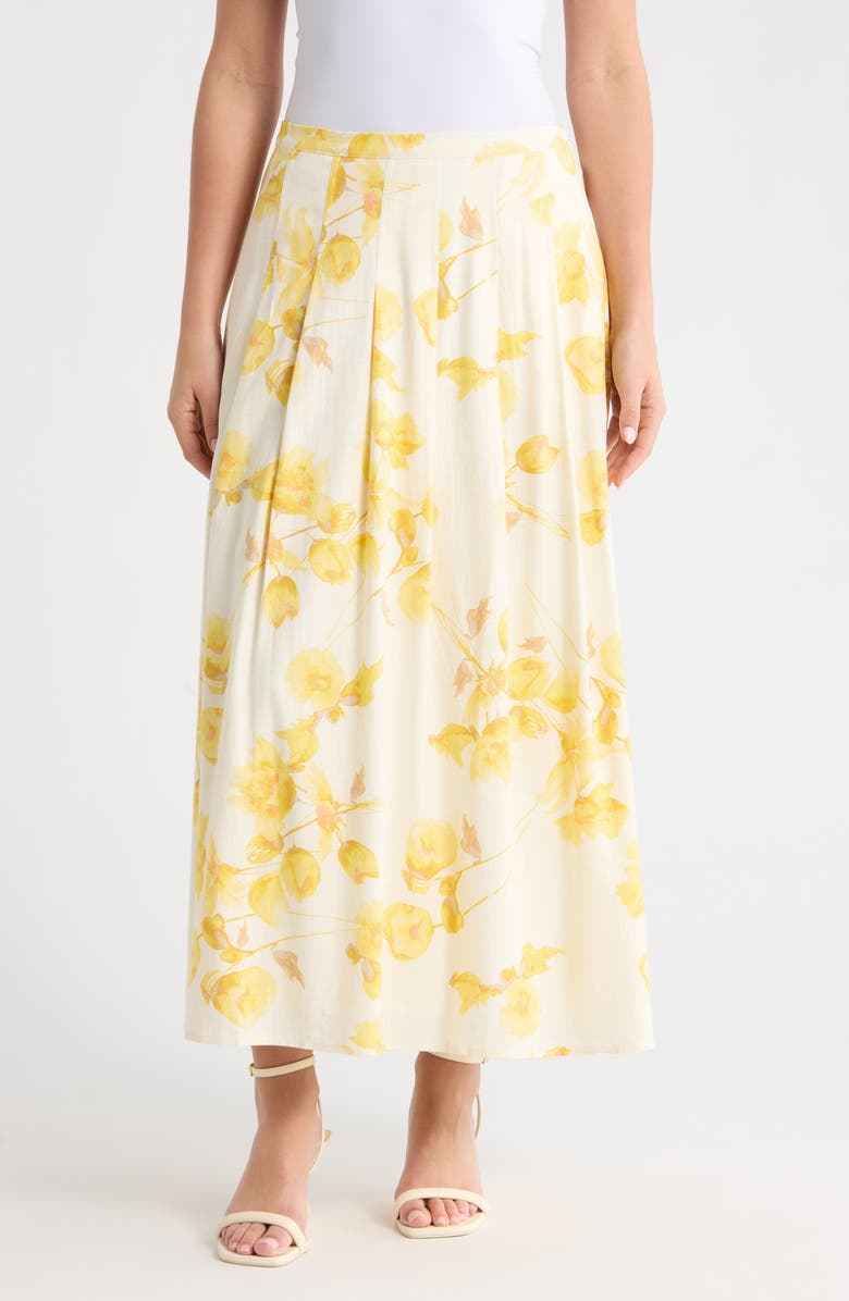 Vince Camuto Floral Maxi Skirt, Main, color, New Ivory