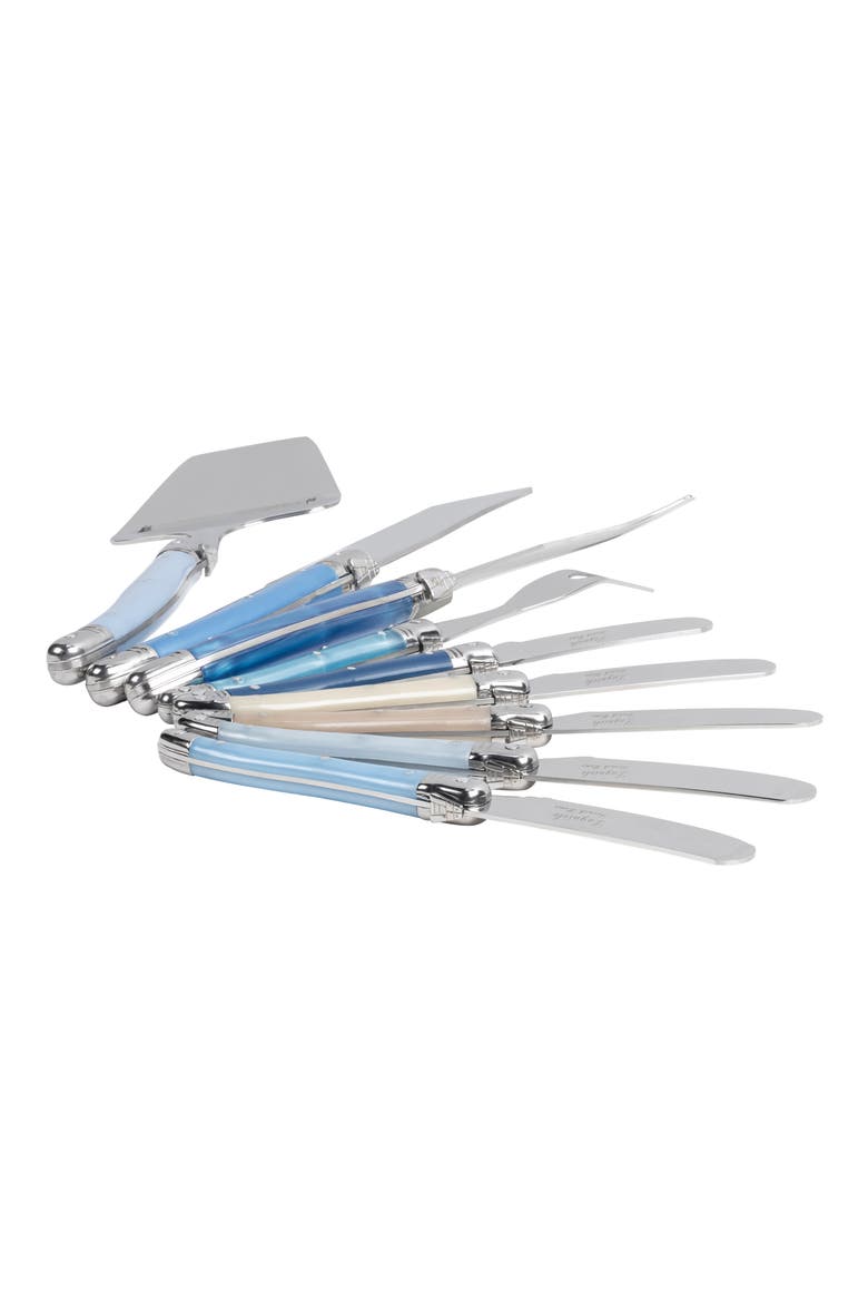 9-Piece Laguiole Cheese Knife Set, Alternate, color, BLUE