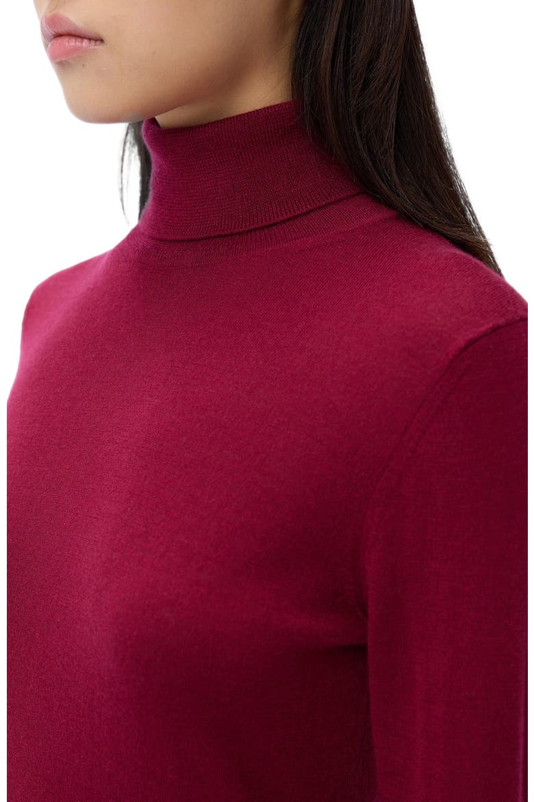Cashmere Silk Turtleneck Sweater, Alternate, color, bordeaux