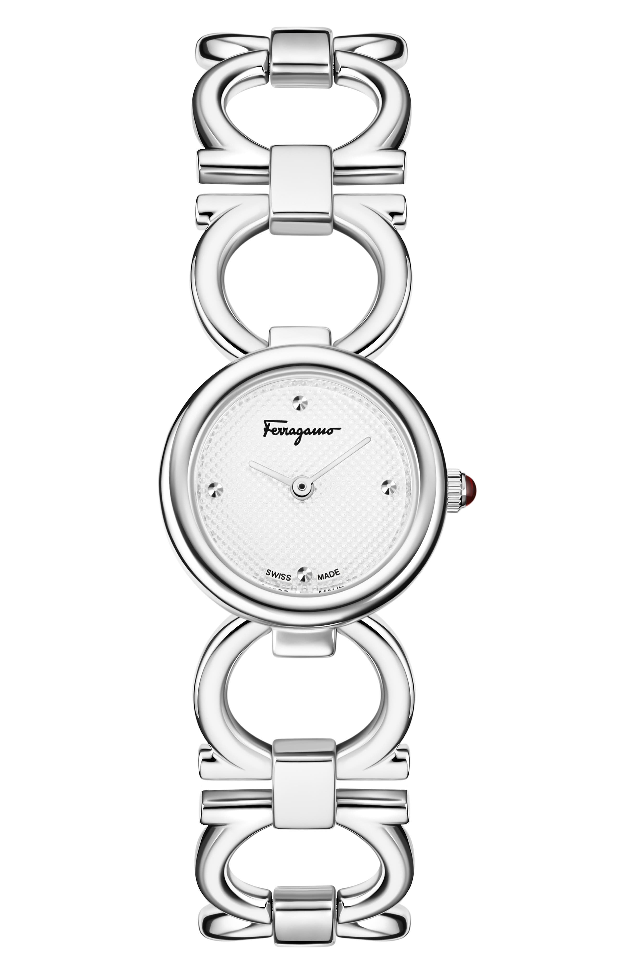 FERRAGAMO Double Gancini Bracelet Watch, 22.5mm