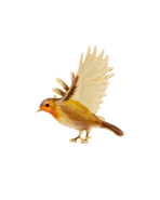 Fable England Enamel Flying Robin Brooch