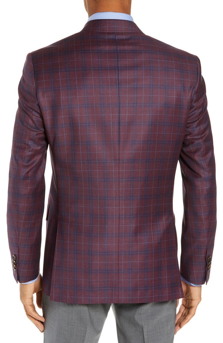 Ted Baker London Jay Trim Fit Plaid Wool Sport Coat, Alternate, color, 