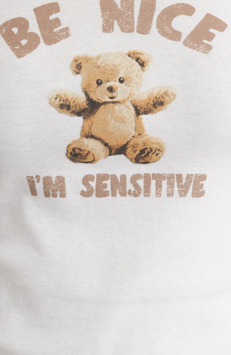 Vinyl Icons Be Nice Bear Graphic Baby Tee, Alternate, color, Marshmallow