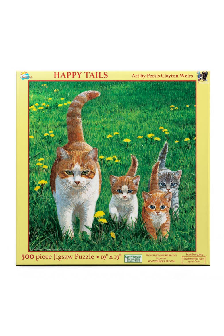 Happy Tails 500 piece Jigsaw Puzzle for Adults, Alternate, color, Multicolor