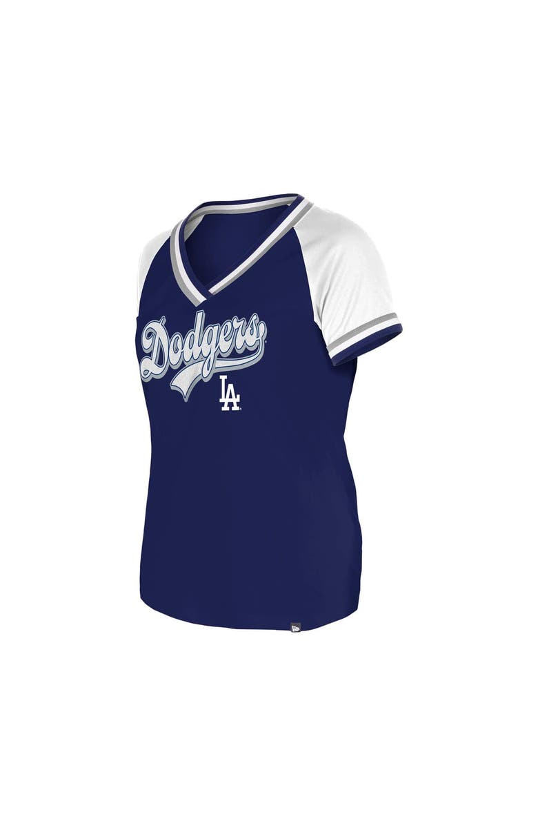 New Era Women's New Era Royal Los Angeles Dodgers Gameday Raglan V-Neck T-Shirt, Alternate, color, 