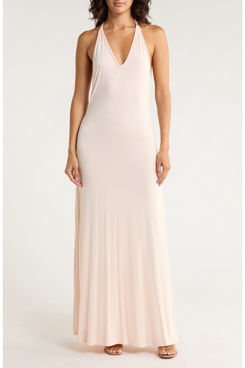 Halter Maxi Dress, Main, color, LINEN