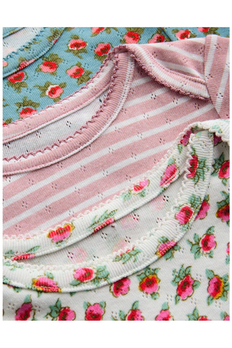 Kids' 3-Pack Pointelle Bodysuits, Alternate, color, MULTI FLORAL