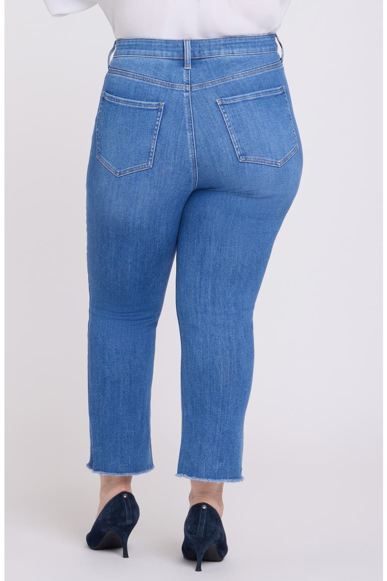 Billie Frayed High Waist Ankle Mini Bootcut Jeans, Alternate, color, BLUE PARADISE