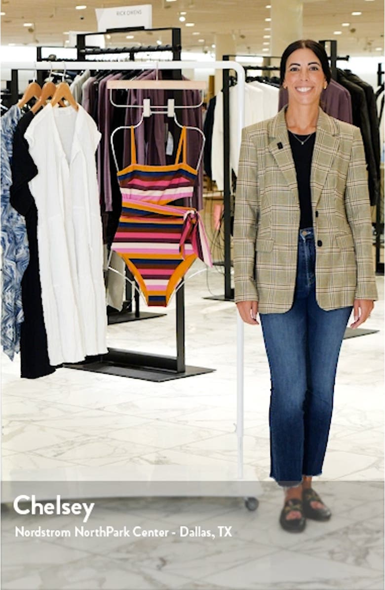 Ginger Stripe Scarf Tie One-Piece Swimsuit, sales video thumbnail