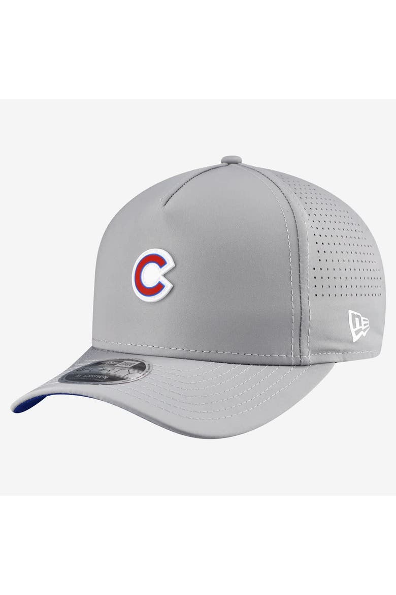Men's New Era  Gray Chicago Cubs Micro Logo 9FORTY M-Crown A-Frame Adjustable Hat, Main, color, Gray