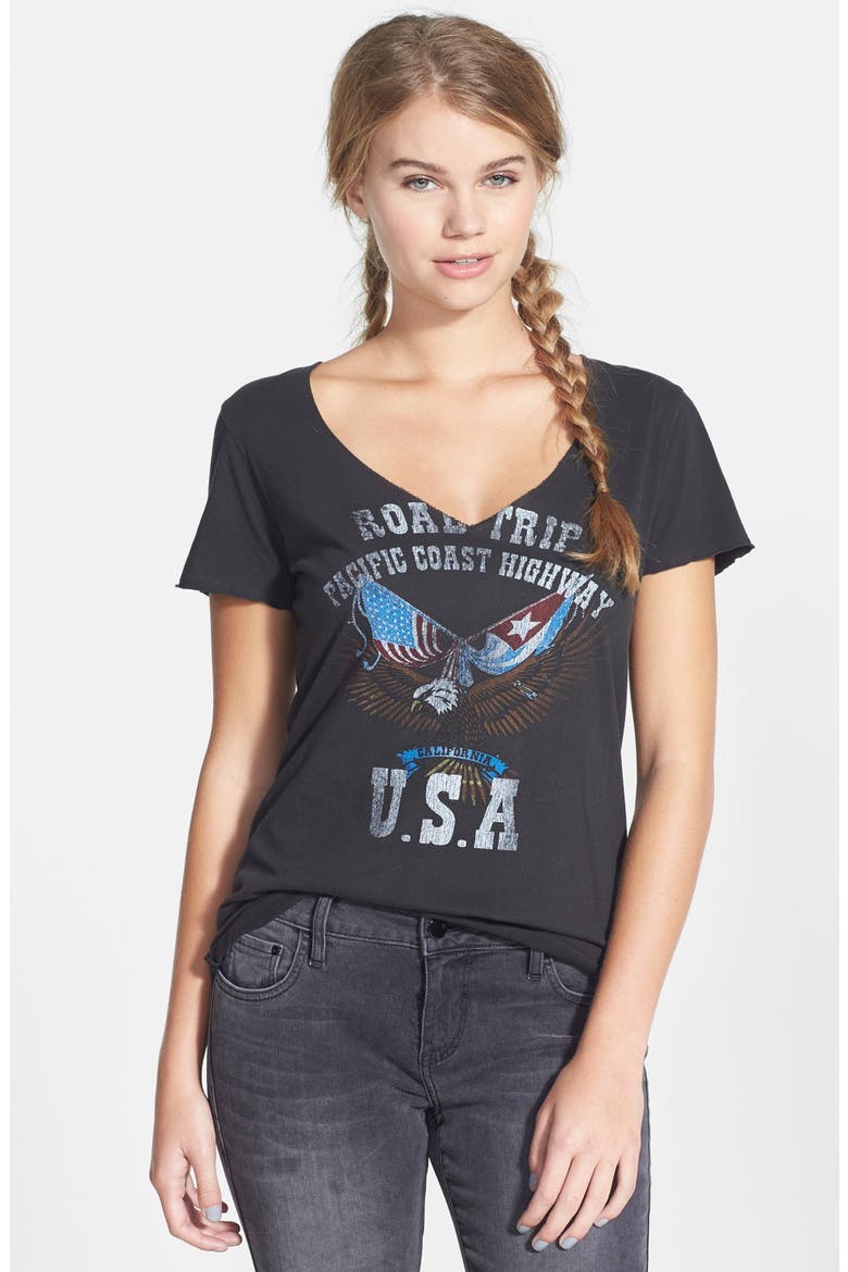 'Road Trip' Graphic Tee, Main, color, BLACK