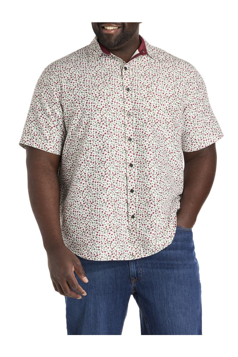 Big & Tall Fall Floral Print Sport Shirt, Main, color, MULTI