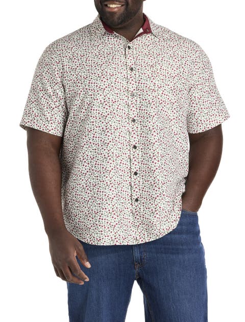 Big & Tall Fall Floral Print Sport Shirt