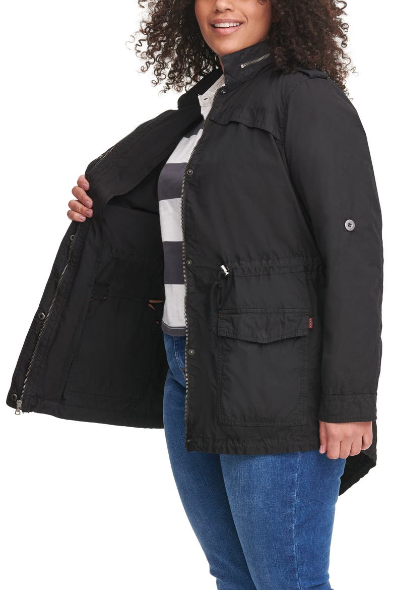 Levi's® Parachute Cotton Fishtail Jacket, Alternate, color, BLACK