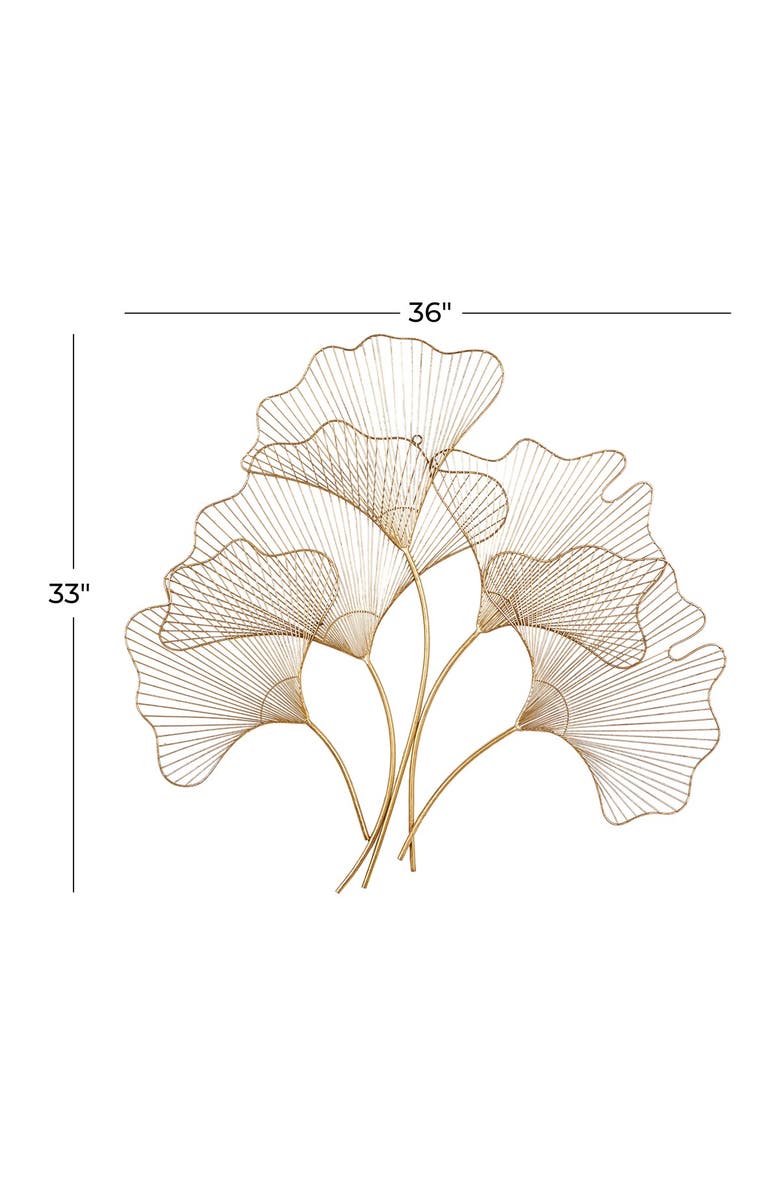 COSMO BY COSMOPOLITAN Floral Gold Metal Leaf Wall Decor - 36" x 33", Alternate, color, Gold