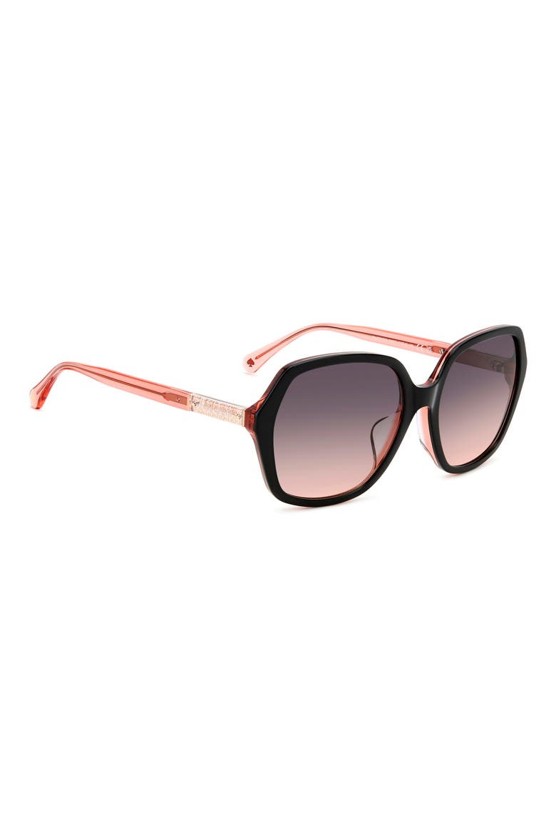 ellery 57mm square sunglasses, Alternate, color, BLACK PINK